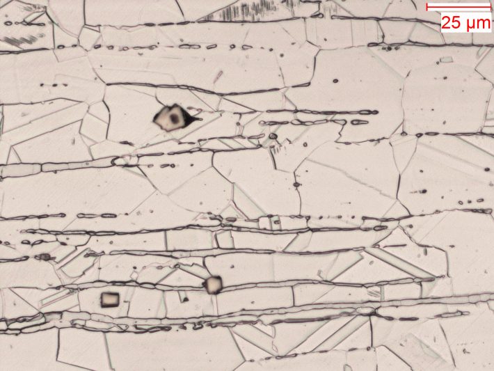 Ätzung V2ABeize Werkstoff 1.4541 (Austenit mit DeltaFerrit) CRIDA